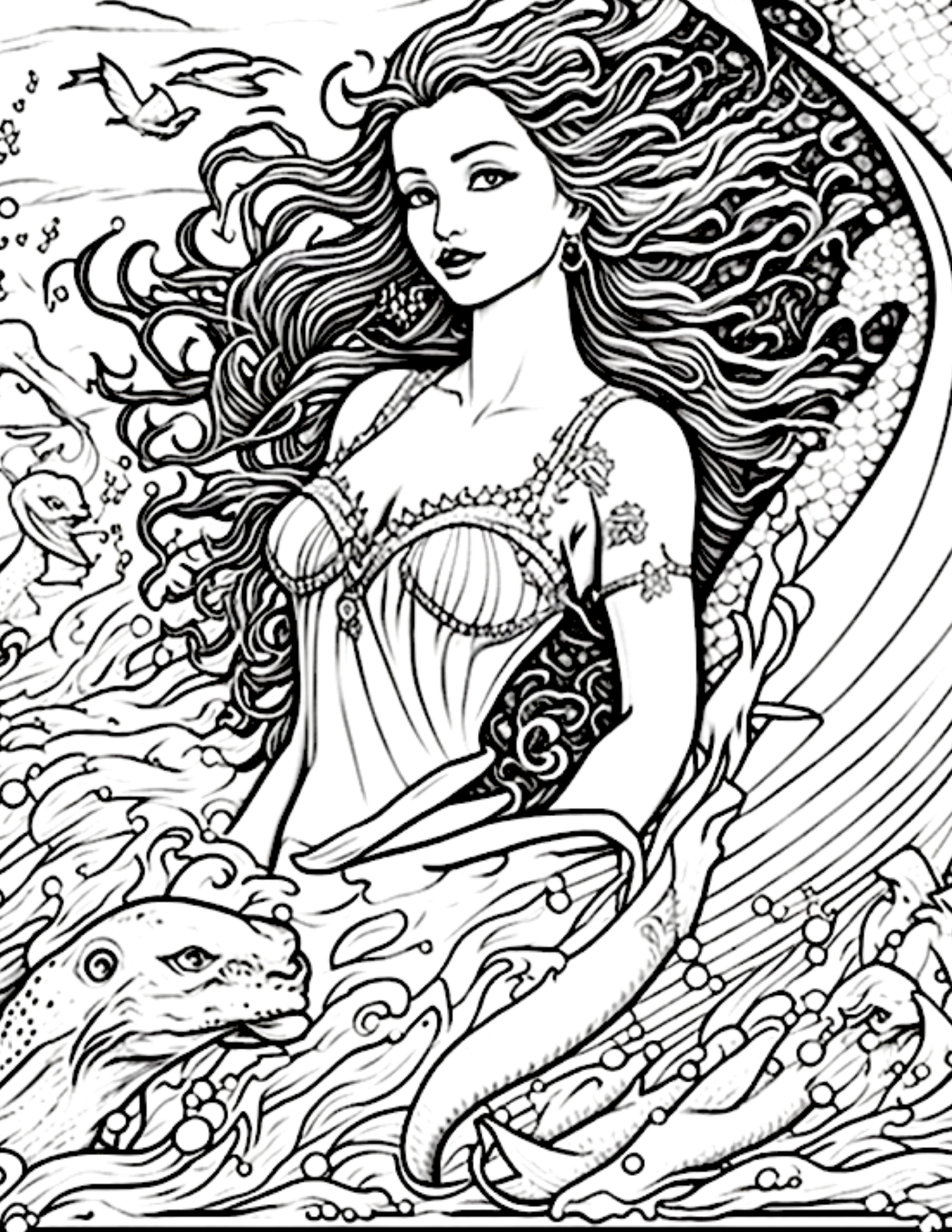 Sexy mermaid adult coloring book for digital devices â jincey lumpkin