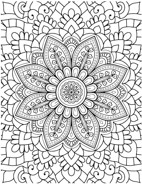 Premium vector hand drawn mandala coloring pages for adult coloring book floral hand drawn mandala coloring page