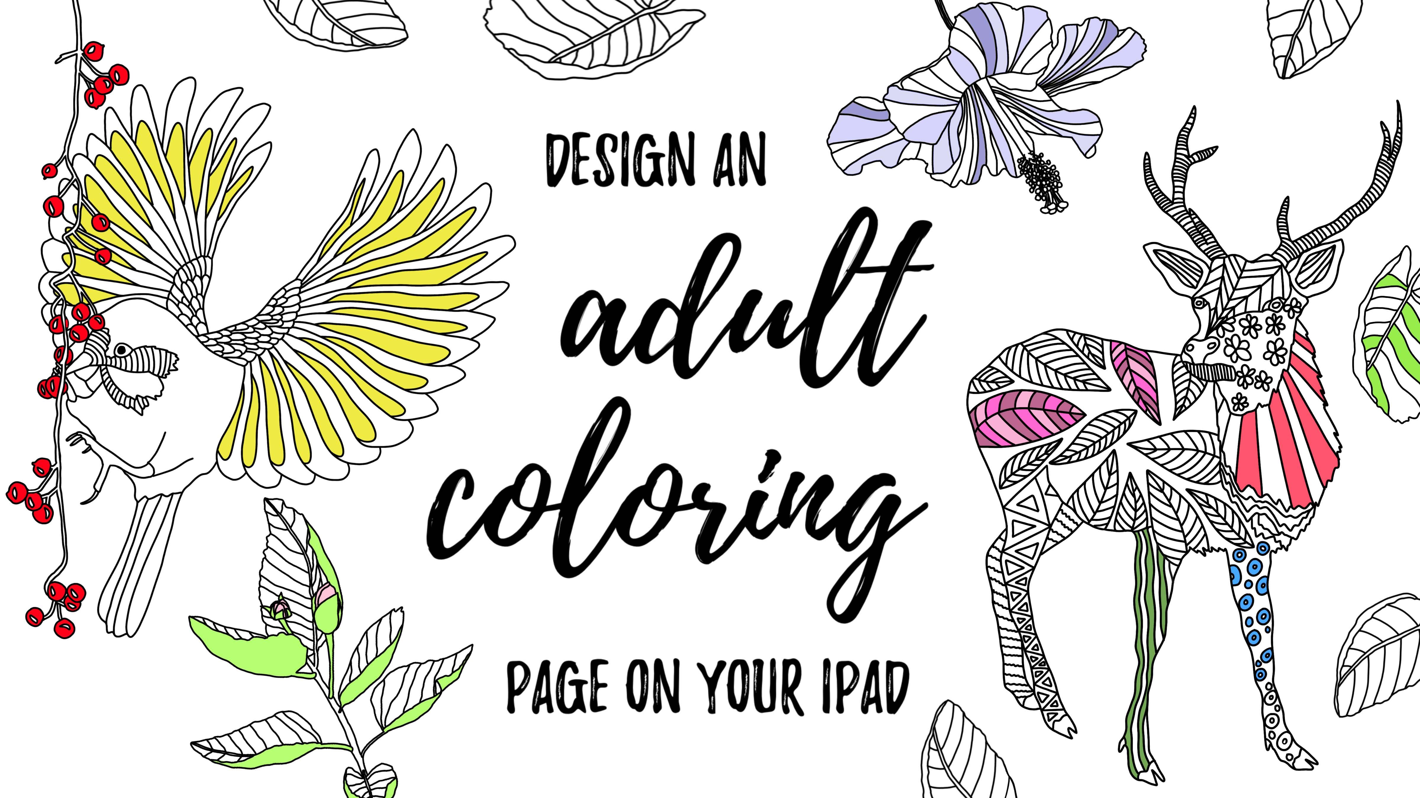 Design an adult coloring book page on your ipad in procreate free coloring pages practice sheets liz kohler brown