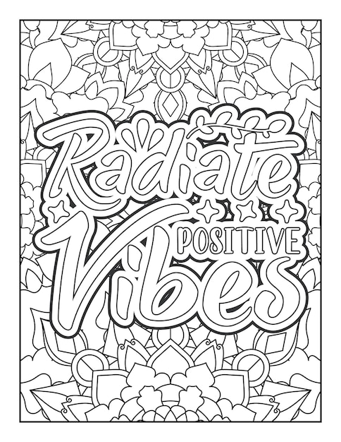 Premium vector motivational quotes coloring page inspirational quotes coloring page adult coloring page