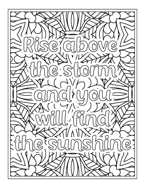 Premium vector motivational quotes coloring book page inspirational quotes coloring page coloring page