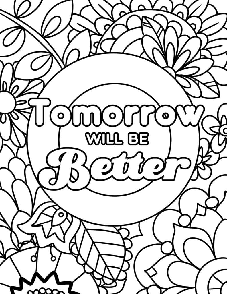 Short inspirational quotes coloring pages