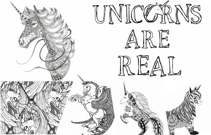 Free printable unicorn coloring pages for adults