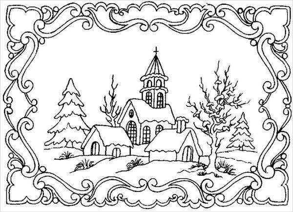 Coloring pages winter coloring page for adults