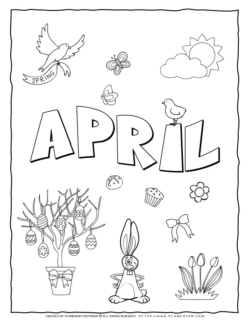 April coloring page