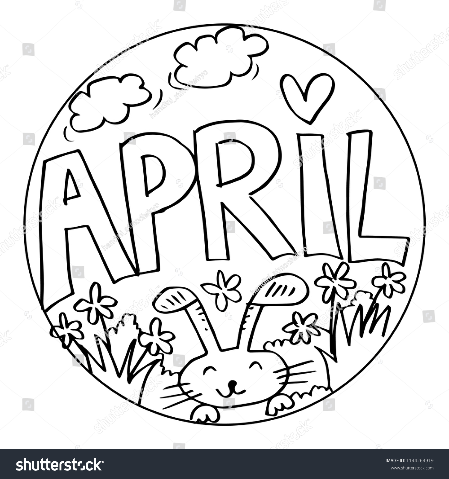 April coloring pages kids stock vector royalty free