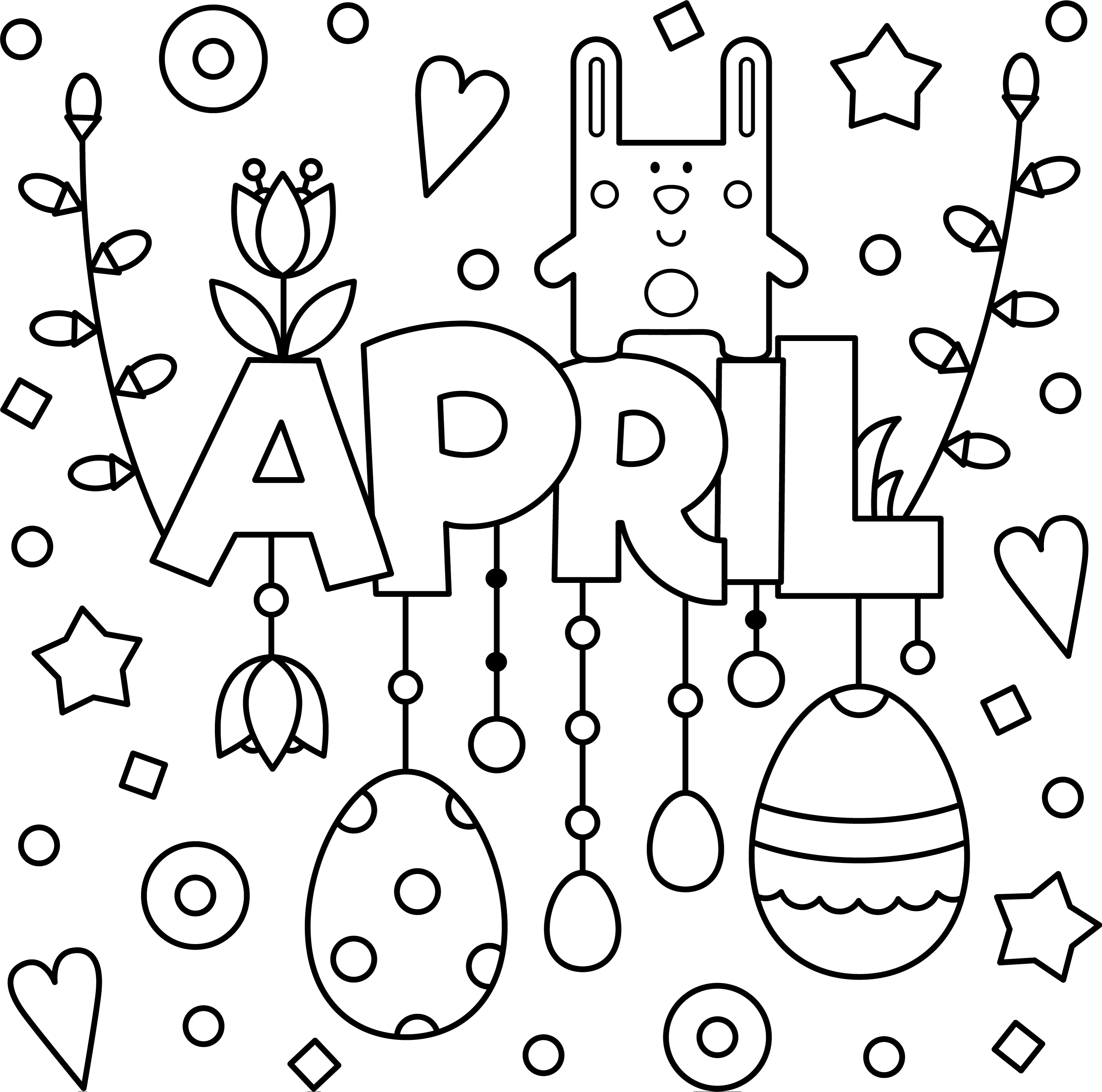 Wele april colouring page printable â thrifty mommas tips