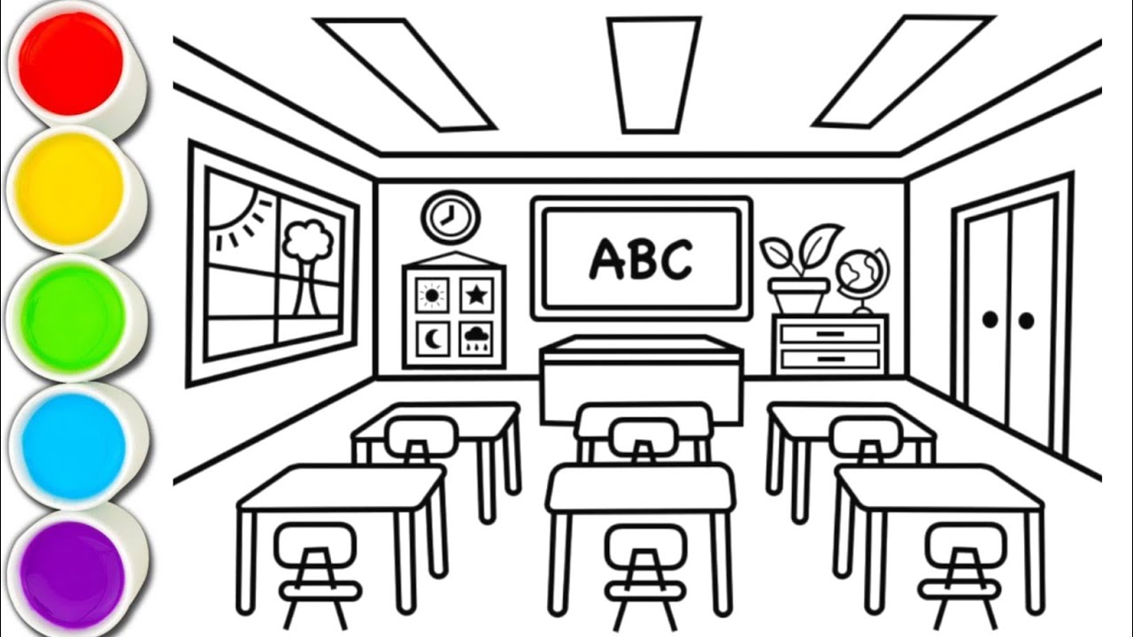 Classroom drawing coloring for kids toddlers classroom coloring pages kids ðâïð