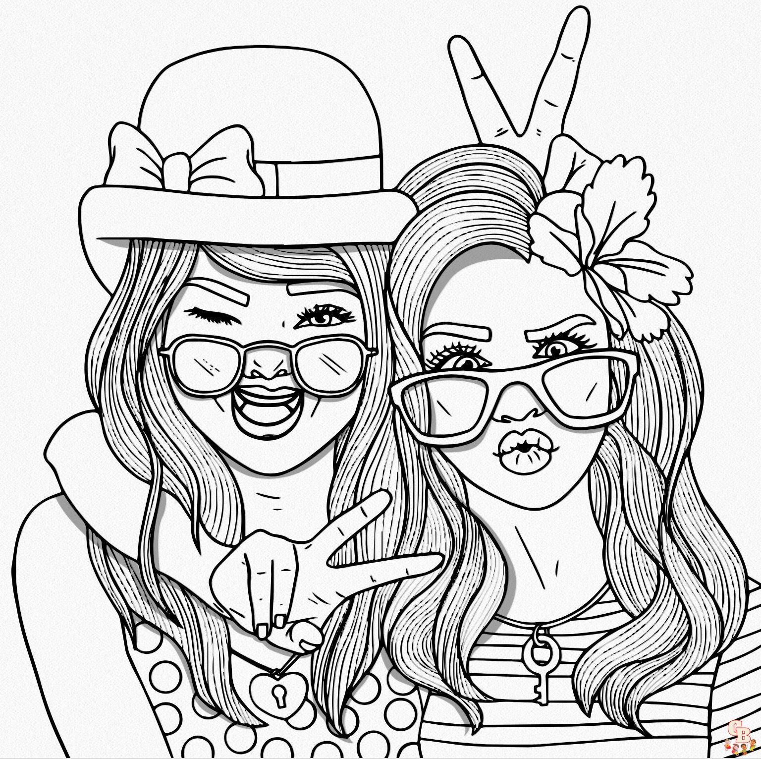 Best friend coloring pages printable free easy