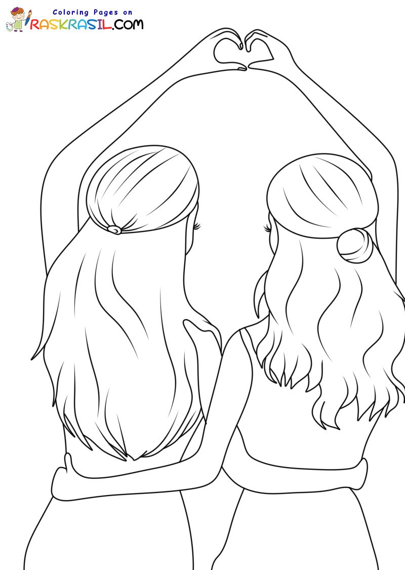 Bff coloring pages cute best friend drawings best friend drawings friends sketch