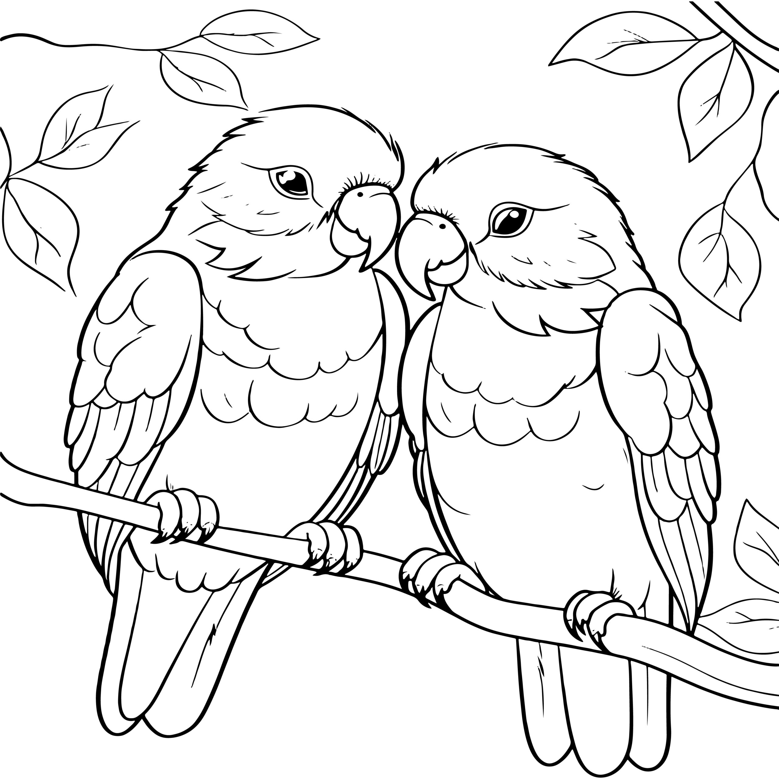 Cute bird love coloring book for adult and kids bird coloring pages made by teachers