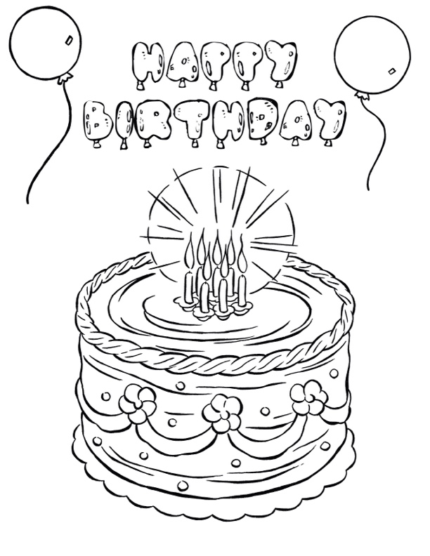 Cake coloring pages