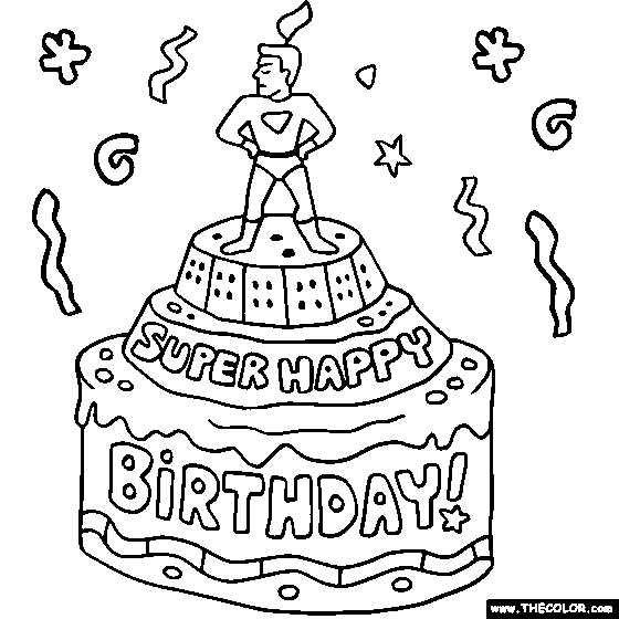 Birthday online coloring pages