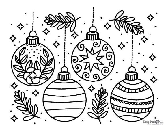 Free printable christmas ornaments coloring pages