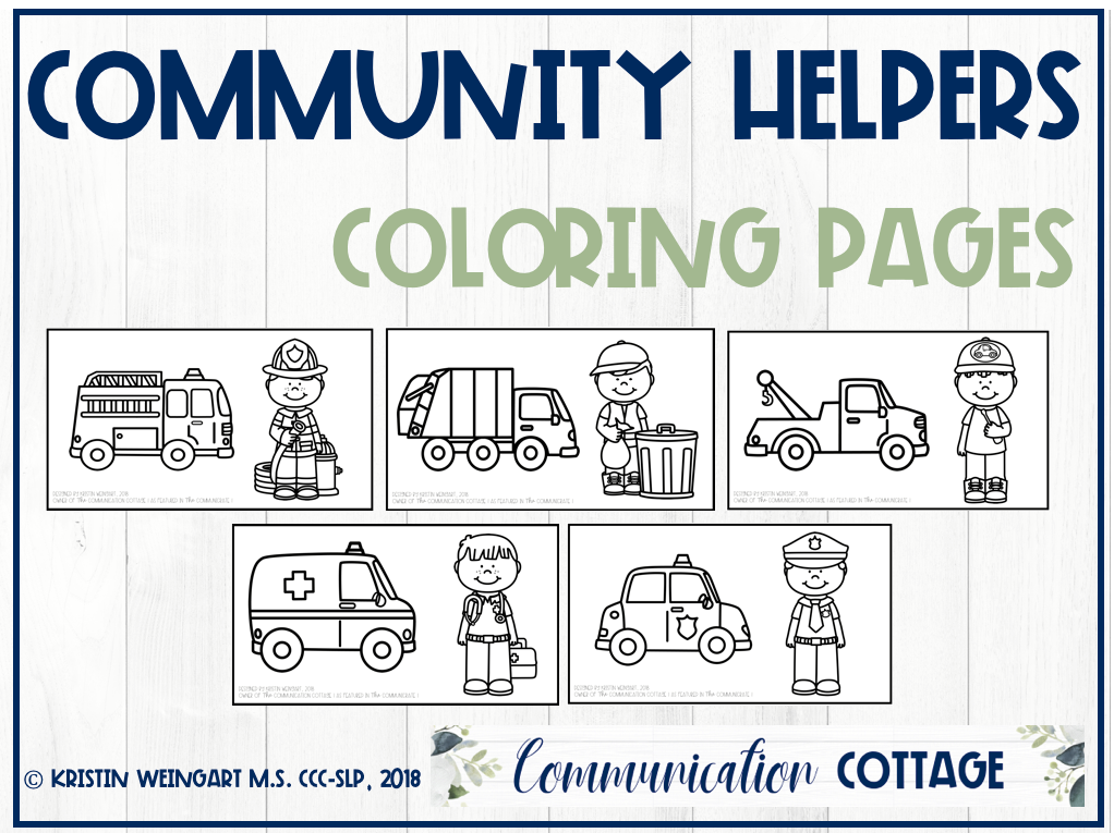 Munity helpers coloring pages â munication cottage llc