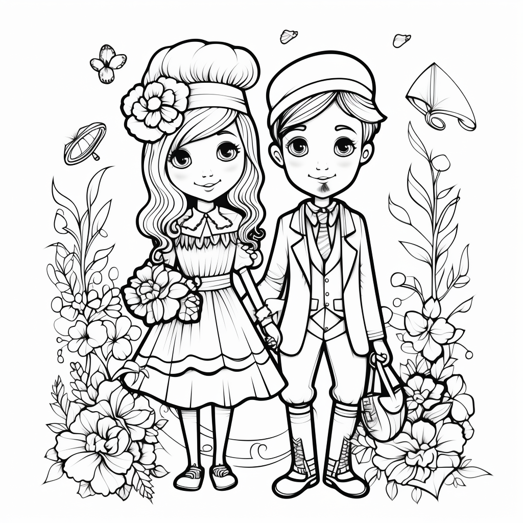 Couples coloring pages