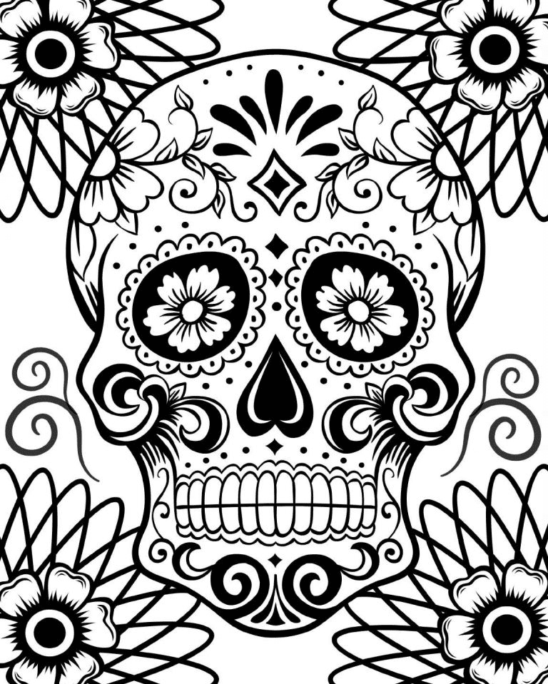 Day of the dead coloring pages printable for free download