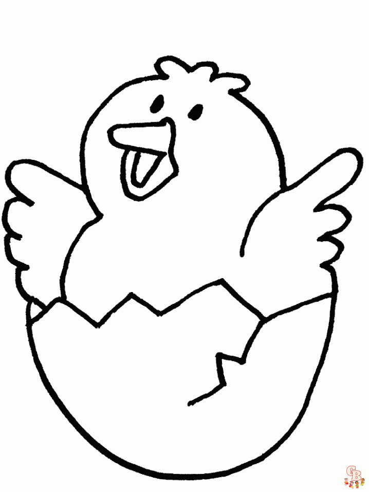 Kute chick coloring pages for kids