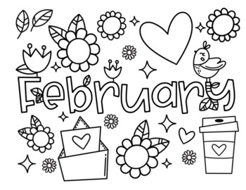 February coloring page febrero hoja para colorear by teaching tutifruti
