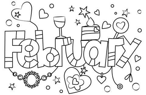 February coloring page free printable coloring pages