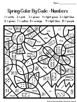 Spring coloring pages color by code first grade spring coloring pages coloring pages first grade math