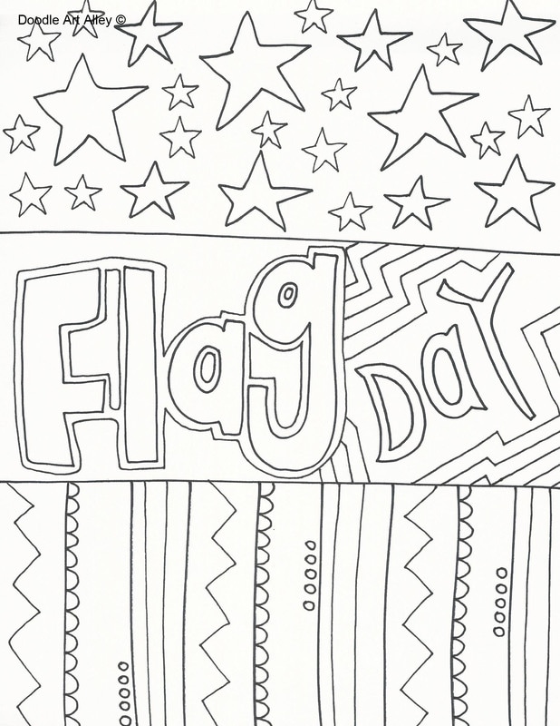 Flag day coloring pages