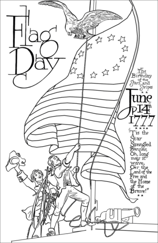 Flag day coloring page free printable coloring pages