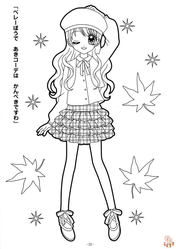 Cute girl illustration coloring pages printable and free