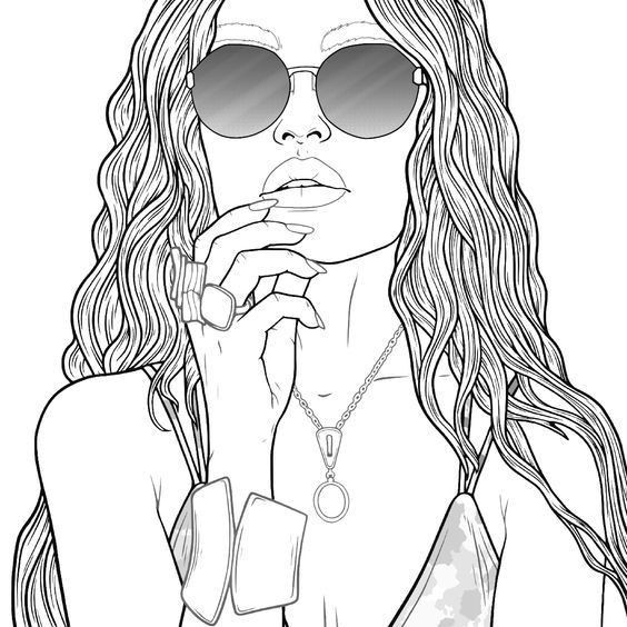 Cute girl coloring page people coloring pages shark coloring pages cartoon coloring pages