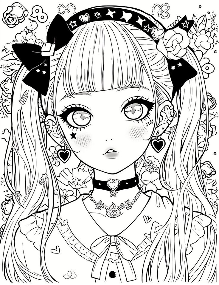 Chibi girl coloring book cute coloring pages for teens and adults in kawaii style