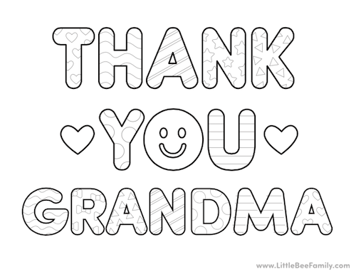 Thank you grandma coloring page