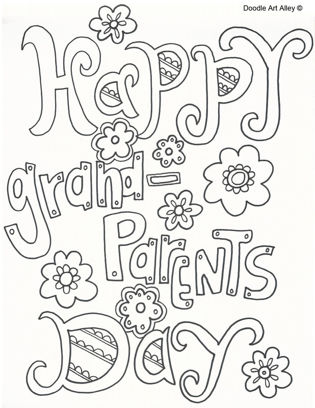 Grandparents day coloring pages