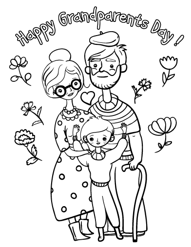 Free grandparents day coloring page