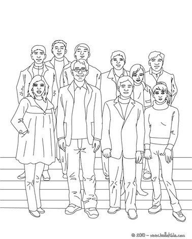 High school class photo coloring pages