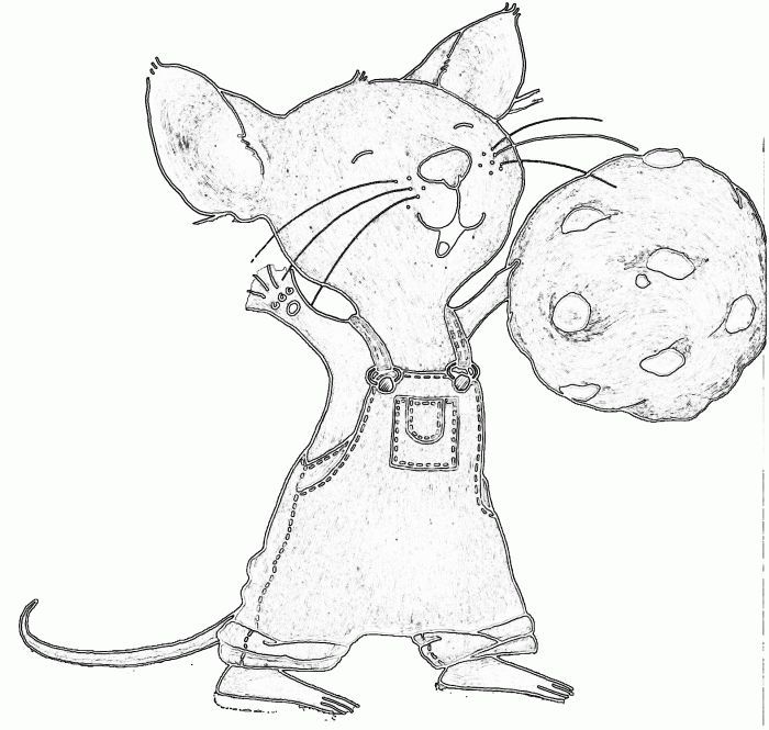 Coloring pages color mouse a cookie