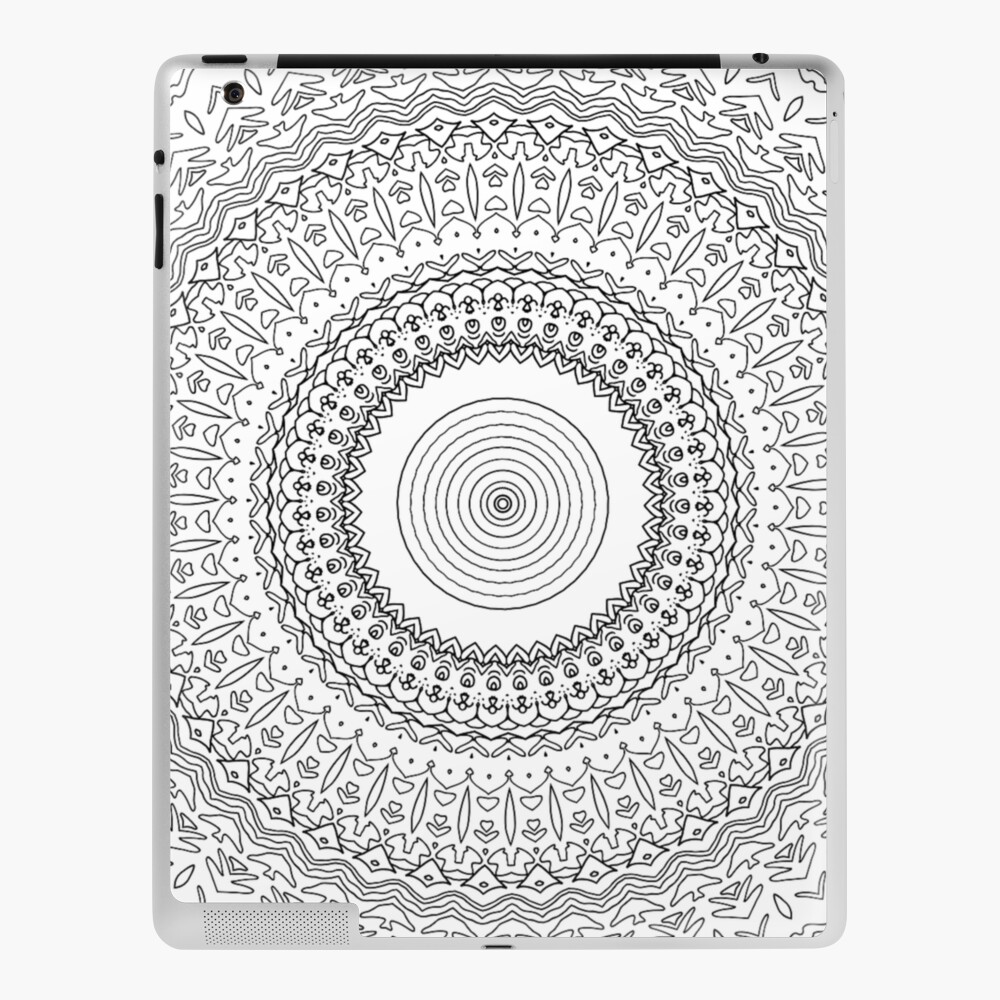 Adult coloring page ipad case skin by yuna