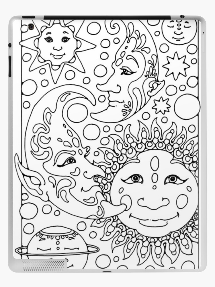 Adult coloring pages astres ipad case skin by yuna