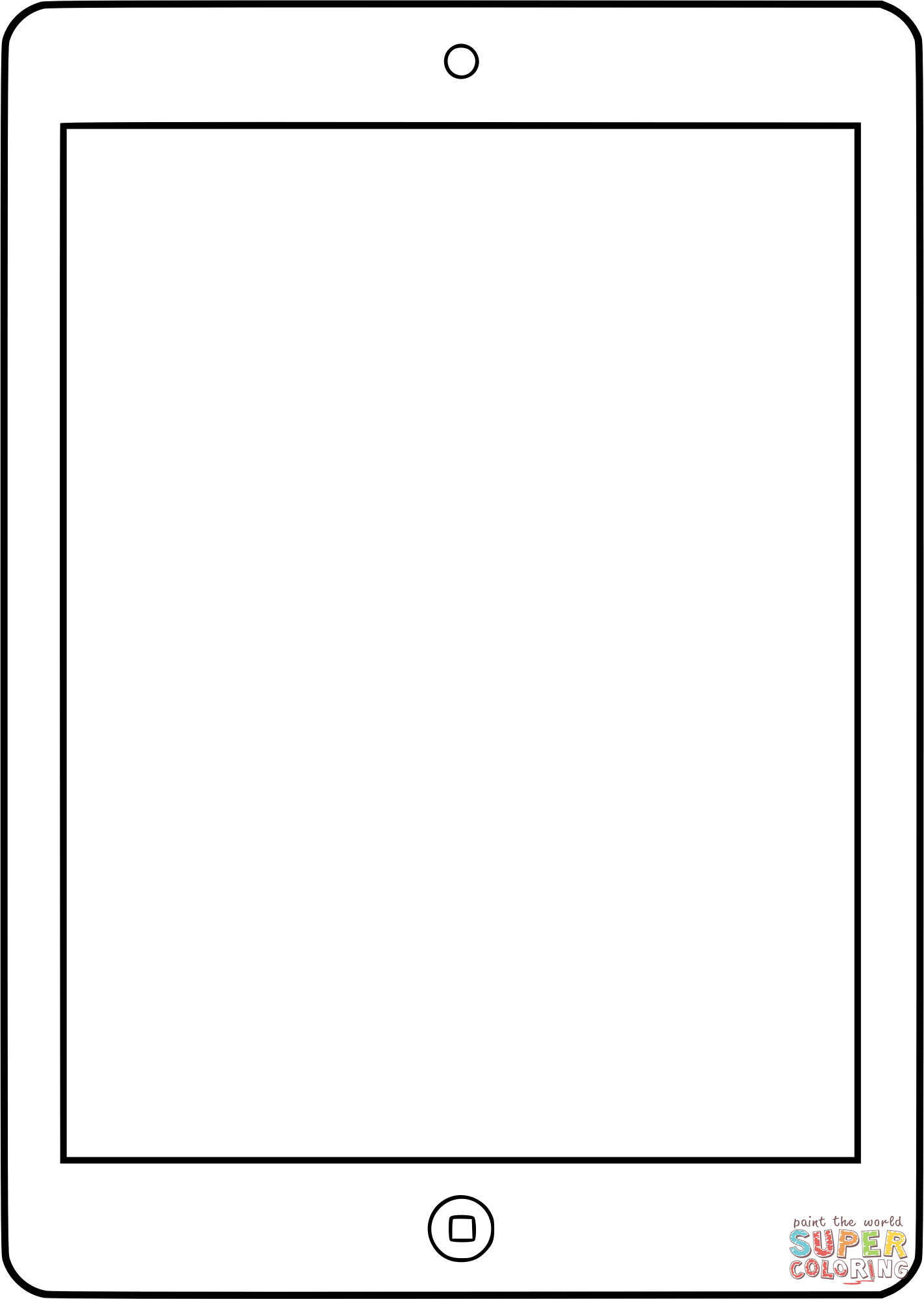 Ipad outline coloring page free printable coloring pages