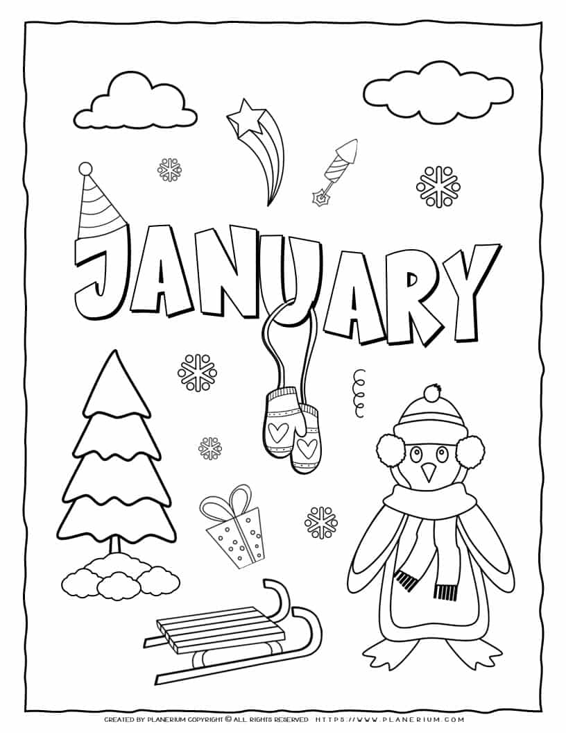 January coloring page