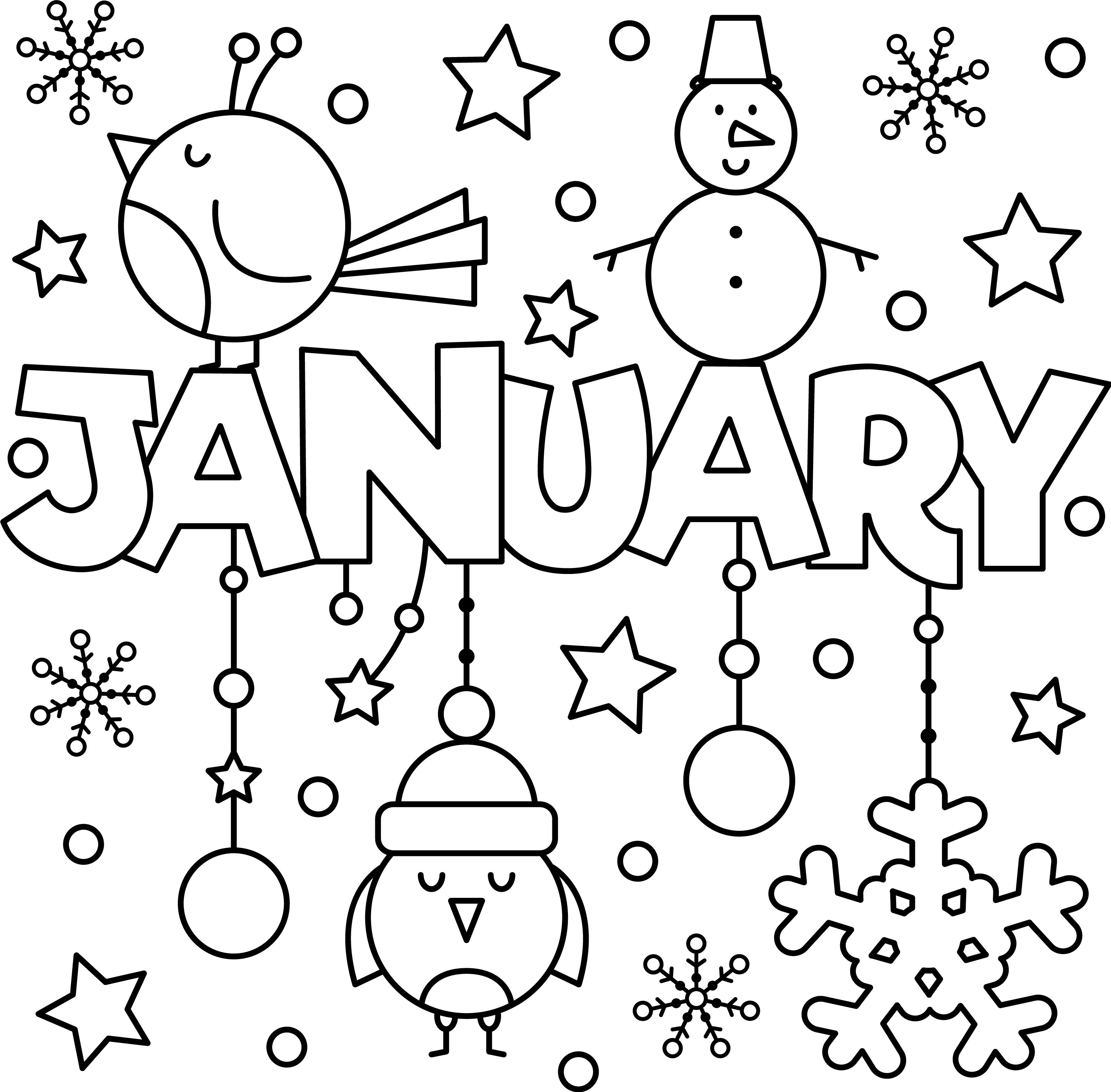 Happy new year january colouring page â thrifty mommas tips