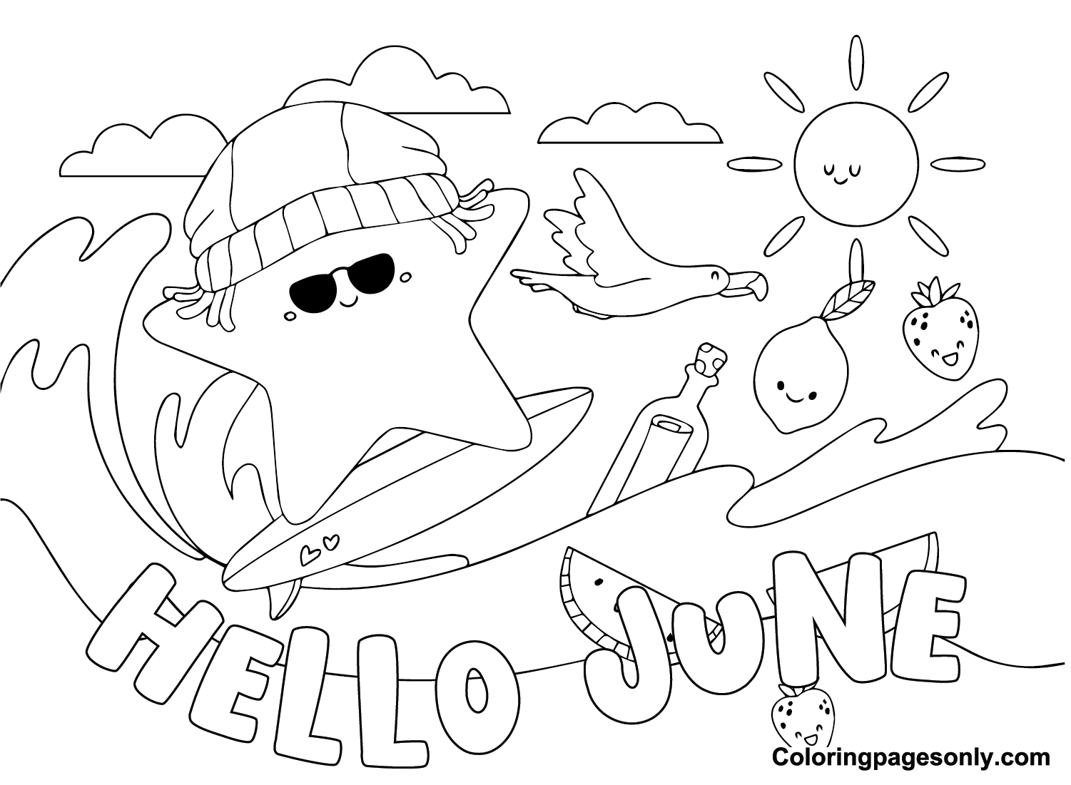 June coloring pages printable for free download