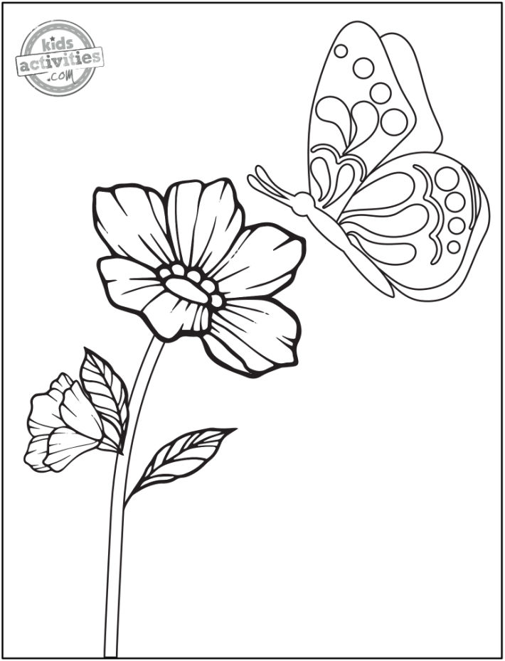 Printable flower coloring pages for kids