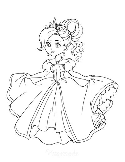 Free princess coloring pages for kids coloring pages cute coloring pages princess coloring