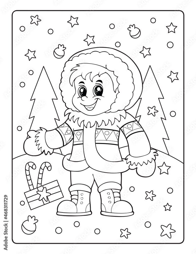 Christmas coloring pages for kids winter coloring pages for kids illustration
