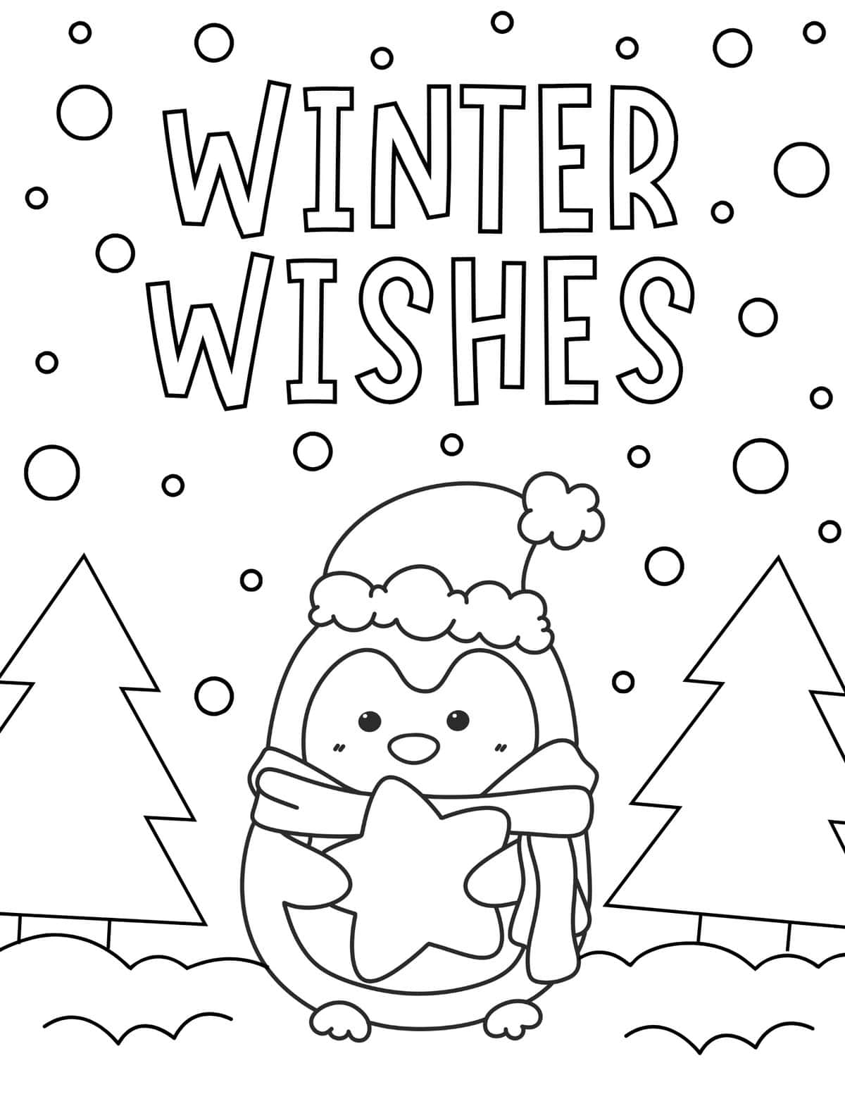 Free winter coloring pages for kids