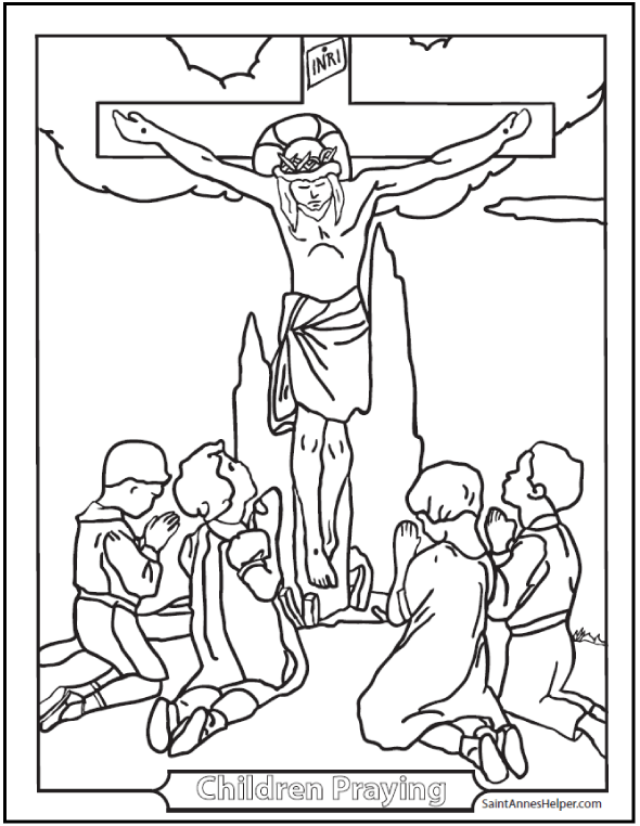 Children praying coloring page âïâï jesus with children coloring page