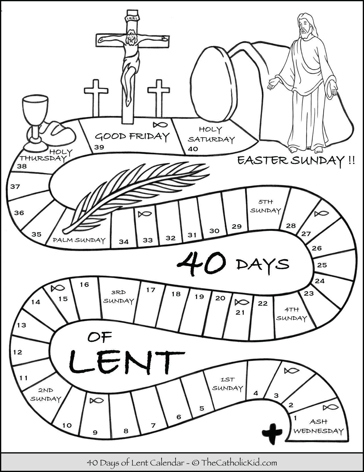 Lent easter coloring pages