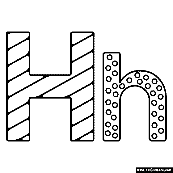 Letter h coloring page