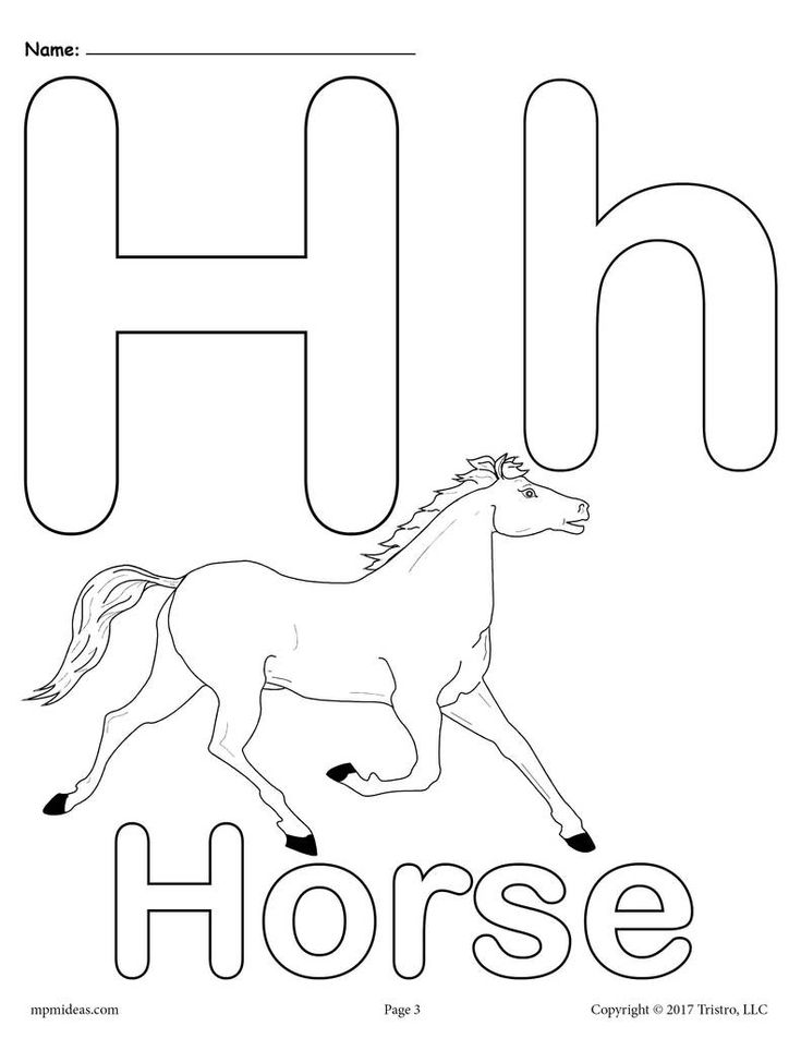 Letter h alphabet coloring pages