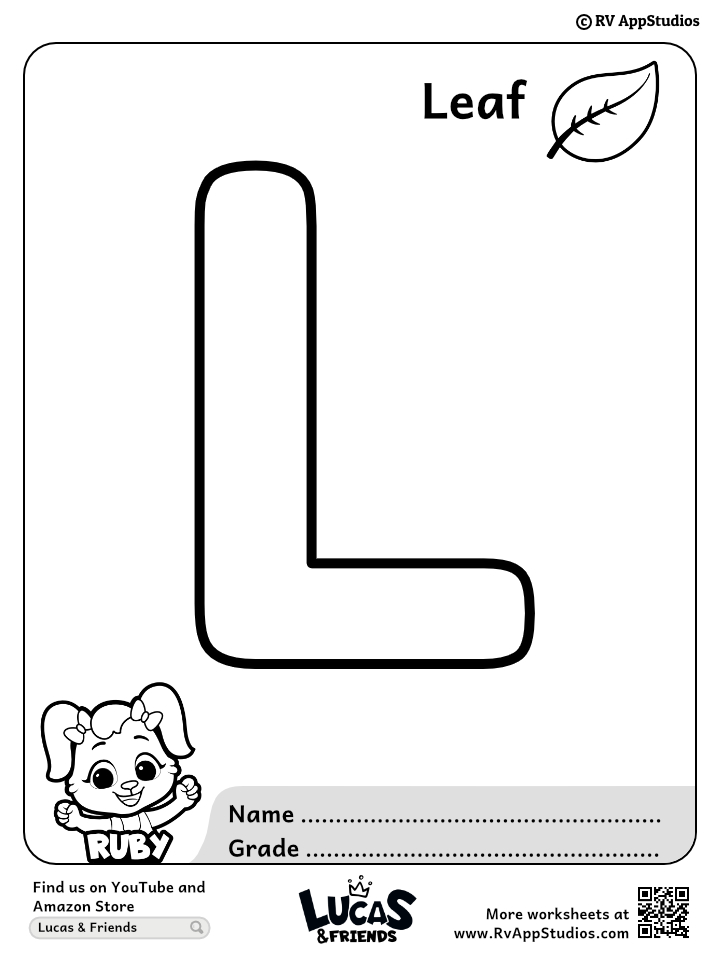 Letter l coloring pages